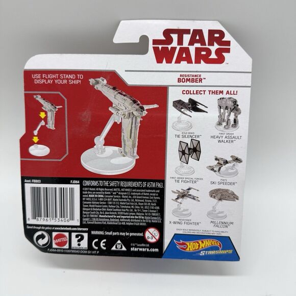 2017 Hot Wheels Star Wars Starships Resistance Bomber The Last Jedi Disney - Picture 3 of 6